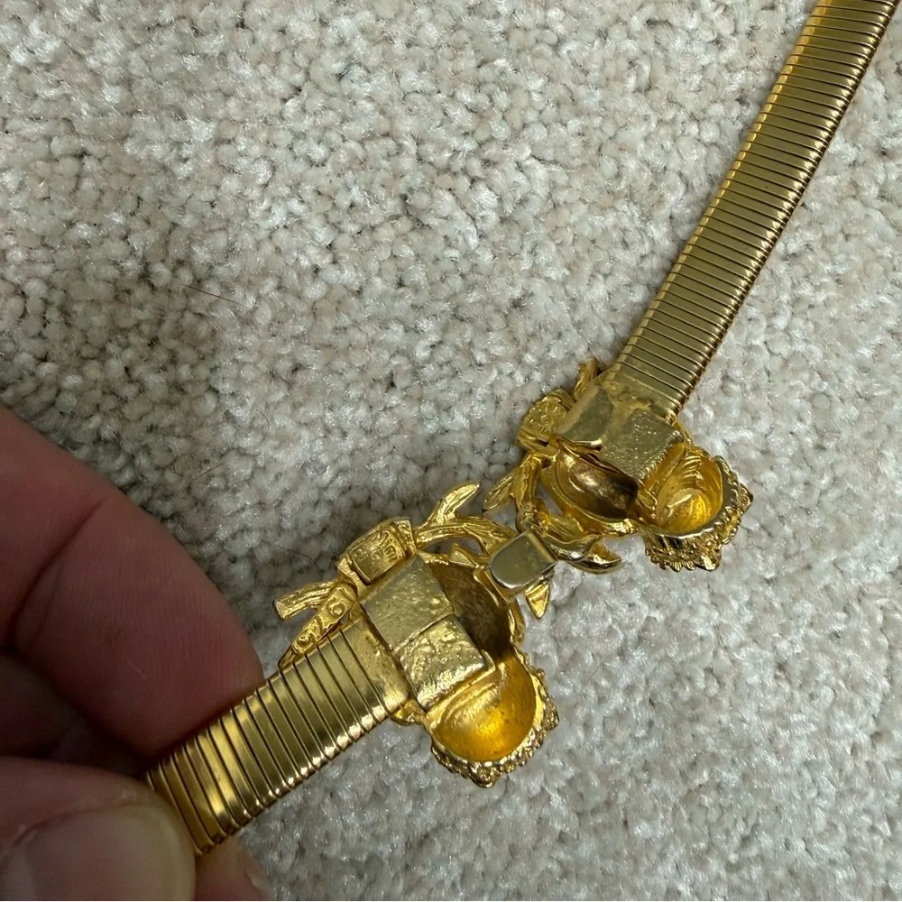 Vintage MIMI DI N stretch Owl Belt metal gold tone 1975 Womens - Picture 6 of 10